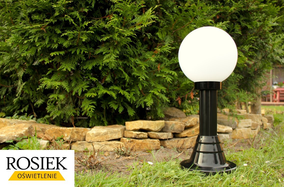 Lampy ogrodowe lampa ogrodowa kula biała 20cm wysokość 48cm Lampy ogrodowe lampa ogrodowa kula biała 20cm wysokość 48cm