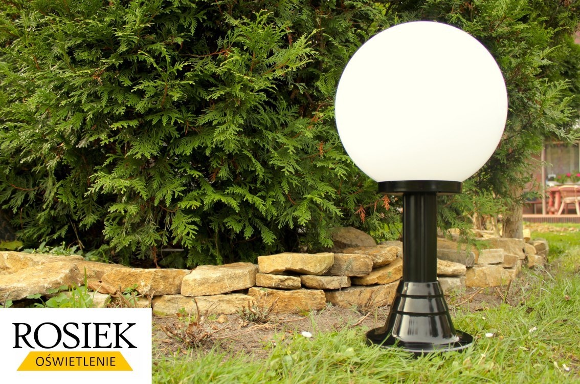 Lampy ogrodowe lampa ogrodowa kula biała 30cm wysokość 56cm Lampy ogrodowe lampa ogrodowa kula biała 30cm wysokość 56cm