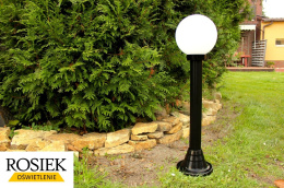Lampy ogrodowe - Lampa ogrodowa stojąca, wysokość 78cm, kula biała 20cm