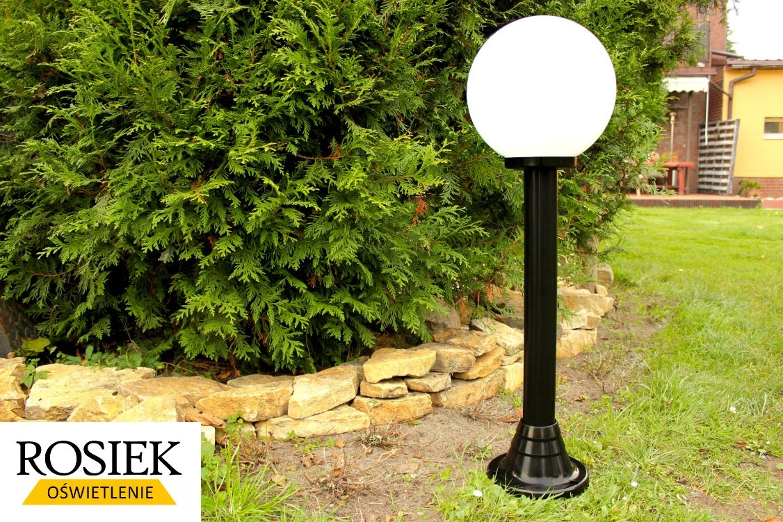 Lampy ogrodowe lampa ogrodowa kula biała 25cm wysokość 82cm Lampy ogrodowe lampa ogrodowa kula biała 25cm wysokość 82cm