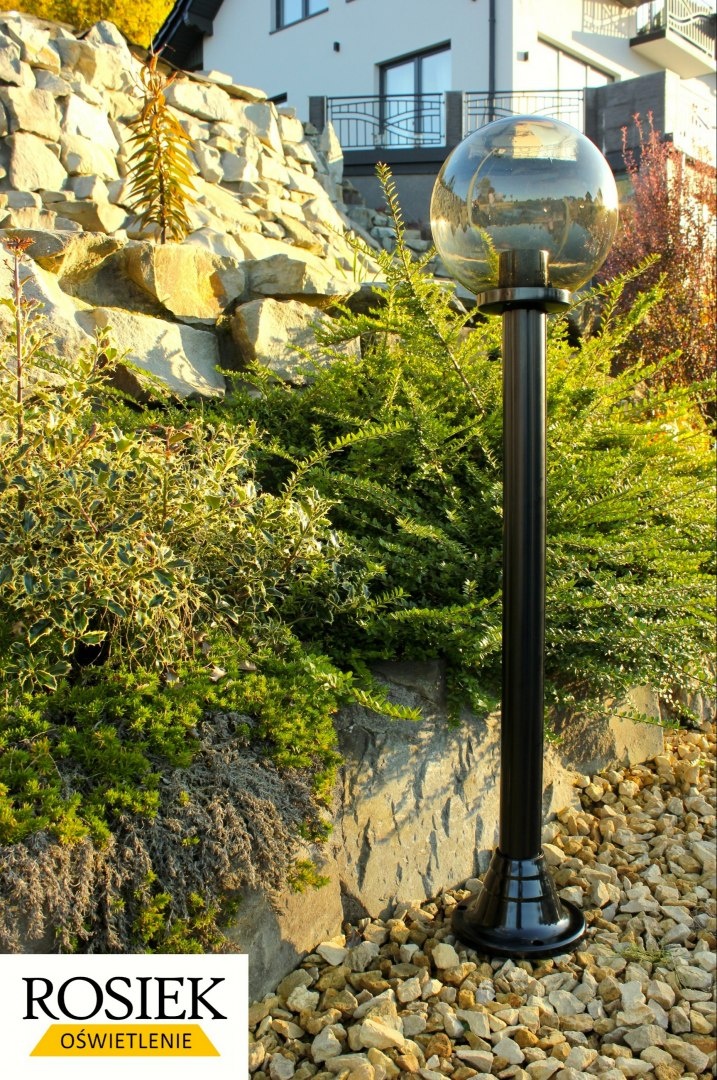 Lampy ogrodowe lampa ogrodowa kula podpalana 25cm wysokość 112cm Lampy ogrodowe lampa ogrodowa kula podpalana 25cm wysokość 112cm