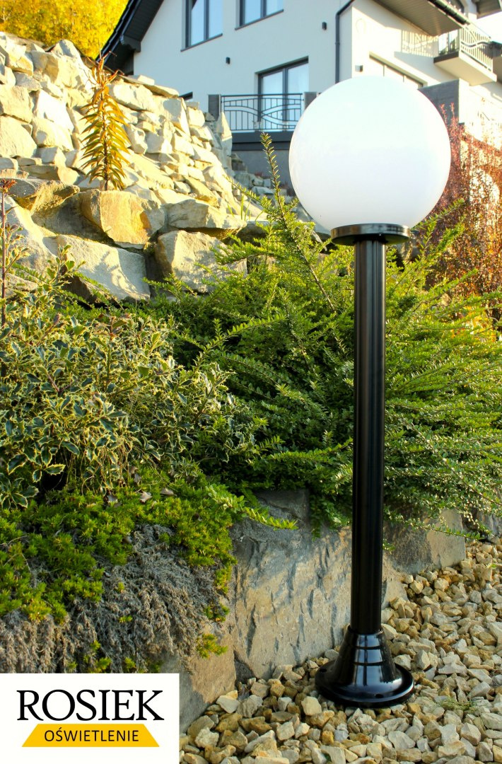 Lampy ogrodowe lampa ogrodowa kula biała 30cm wysokość 116cm Lampy ogrodowe lampa ogrodowa kula biała 30cm wysokość 116cm