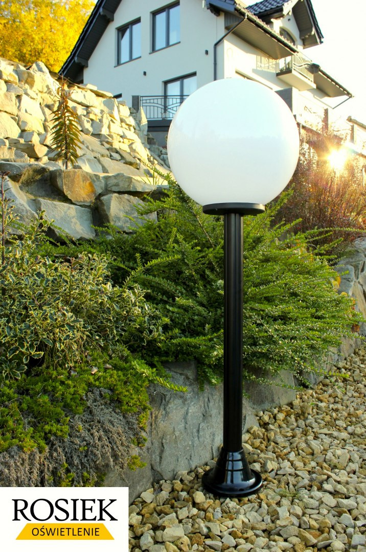 Lampy ogrodowe lampa ogrodowa kula biała 40cm wysokość 124cm Lampy ogrodowe lampa ogrodowa kula biała 40cm wysokość 124cm