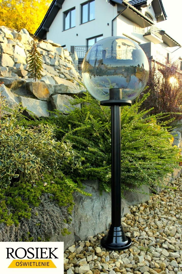 Lampy ogrodowe lampa ogrodowa kula przeźroczysta 40cm wysokość 124cm Lampy ogrodowe lampa ogrodowa kula przeźroczysta 40cm wysokość 124cm