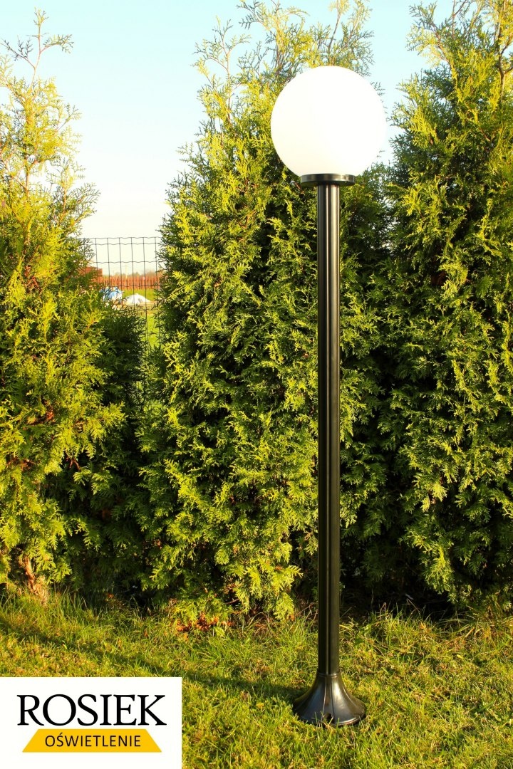 Lampy ogrodowe lampa ogrodowa kula biała 30cm wysokość 176cm Lampy ogrodowe lampa ogrodowa kula biała 30cm wysokość 176cm
