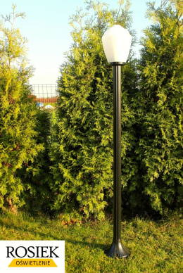 Lampy ogrodowe - Lampa ogrodowa stojąca, wysokość 177cm, klosz amfora mleczna 25cm