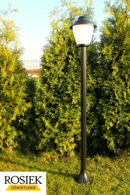 Lampy ogrodowe - Lampa ogrodowa stojąca, wysokość 178cm, klosz amfora mleczna z daszkiem 25cm