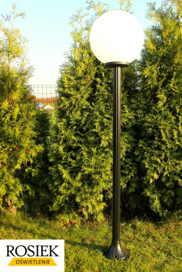 Lampy ogrodowe - Lampa ogrodowa stojąca, wysokość 184cm, kula biała 40cm