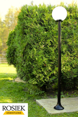 Lampy ogrodowe - Lampa ogrodowa stojąca, wysokość 236cm, kula biała 30cm