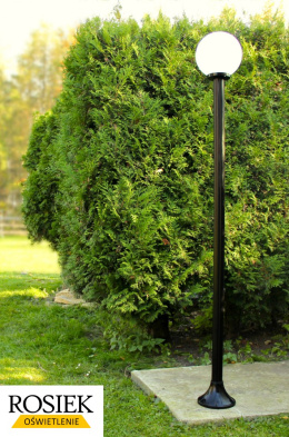 Lampy ogrodowe - Lampa ogrodowa stojąca, wysokość 202cm, kula biała 25cm