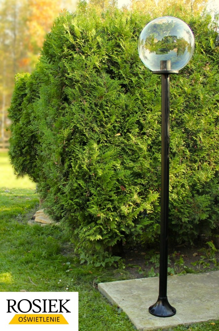 Lampy ogrodowe lampa ogrodowa kula przeźroczysta 40cm wysokość 214cm Lampy ogrodowe lampa ogrodowa kula przeźroczysta 40cm wysokość 214cm