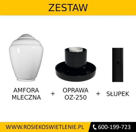 Kula ogrodowa led klosz amfora 25cm biała Kula ogrodowa led klosz amfora 25cm biała