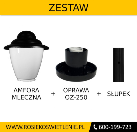Kula ogrodowa led klosz amfora z daszkiem 25cm biała Kula ogrodowa led klosz amfora z daszkiem 25cm biała