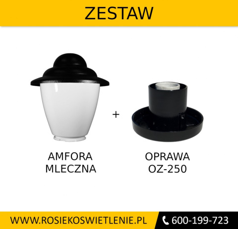 Kula ogrodowa led klosz amfora z daszkiem 25cm biała Kula ogrodowa led klosz amfora z daszkiem 25cm biała