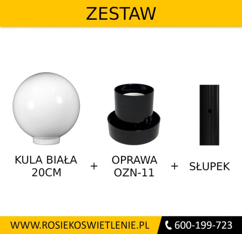 Kula ogrodowa led 20cm biała Kula ogrodowa led 20cm biała