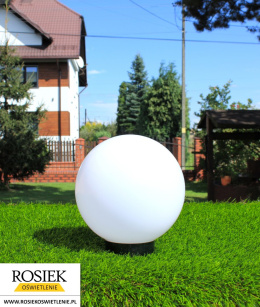 Kula ogrodowa 20cm biała + oprawa oświetleniowa OZN-11 + słupek montażowy 19,5cm