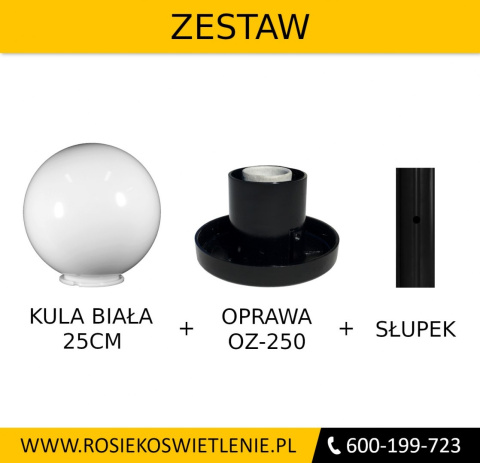 Kula ogrodowa led 25cm biała Kula ogrodowa led 25cm biała