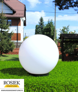Kula ogrodowa 25cm biała + oprawa oświetleniowa OZ-250 + słupek montażowy 19,5cm