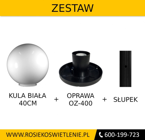 Kula ogrodowa led 40cm biała Kula ogrodowa led 40cm biała