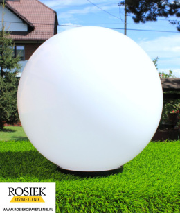 Kula ogrodowa 40cm biała + oprawa oświetleniowa OZ-400 + słupek montażowy 19,5cm