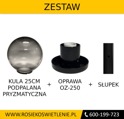 Kula ogrodowa led 25cm podpalana pryzmatyczna Kula ogrodowa led 25cm podpalana pryzmatyczna