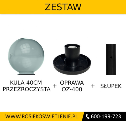 Kula ogrodowa led 40cm przeźroczysta Kula ogrodowa led 40cm przeźroczysta