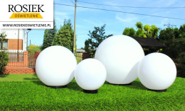 Kule ogrodowe - zestaw: 4 kule białe do ogrodu 20cm 25cm 30cm 40cm