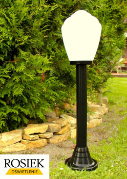 Lampy ogrodowe - Lampa ogrodowa stojąca, wysokość 87cm, klosz amfora mleczna 25cm