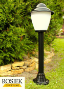 Lampy ogrodowe lampa ogrodowa klosz amfora mleczna z daszkiem 25cm wysokość 88cm