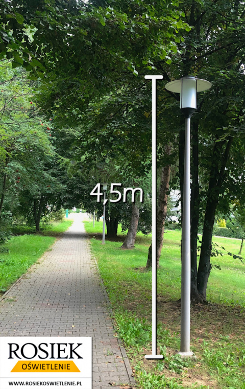 Lampa parkowa aluminiowa klosz ELBA - całkowita wysokość 4,5m Lampa parkowa aluminiowa klosz ELBA - całkowita wysokość 4,5m