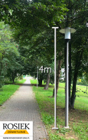 Lampa parkowa aluminiowa klosz ELBA - całkowita wysokość 4m