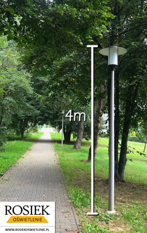 Lampa parkowa aluminiowa klosz ELBA - całkowita wysokość 4m Lampa parkowa aluminiowa klosz ELBA - całkowita wysokość 4m