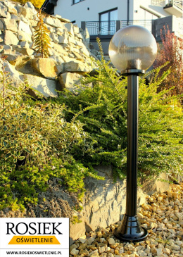 Lampy ogrodowe Lampa ogrodowa zewnętrzna 102cm, kula podpalana pryzmatyczna 25cm