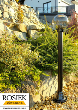 Lampy ogrodowe - Lampa ogrodowa stojąca, wysokość 98cm, kula podpalana 20cm