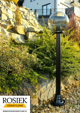 Lampy ogrodowe - Lampa ogrodowa stojąca, wysokość 102cm, kula podpalana 25cm