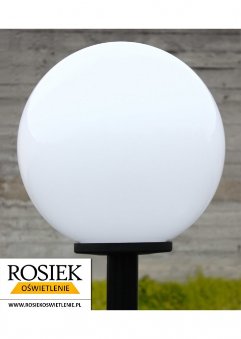 Lampy ogrodowe Lampa ogrodowa zewnętrzna 114cm, kula biała 40cm Lampy ogrodowe Lampa ogrodowa zewnętrzna 114cm, kula biała 40cm
