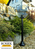 Lampy ogrodowe Lampa ogrodowa zewnętrzna 114cm, kula przeźroczysta 40cm