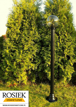 Lampy ogrodowe - Lampa ogrodowa stojąca, wysokość 138 cm, kula podpalana 20cm