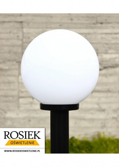 Lampy ogrodowe Lampa ogrodowa zewnętrzna 142cm, kula biała 25cm Lampy ogrodowe Lampa ogrodowa zewnętrzna 142cm, kula biała 25cm