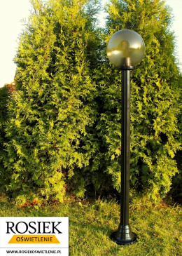 Lampy ogrodowe - Lampa ogrodowa stojąca, wysokość 142cm, kula podpalana pryzmatyczna 25cm