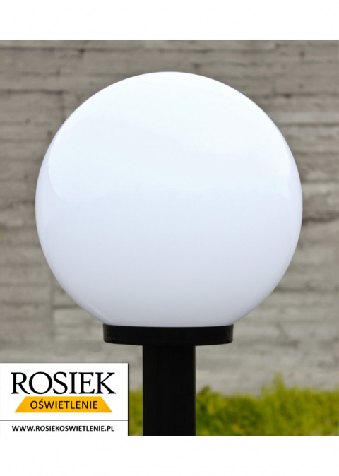 Lampy ogrodowe Lampa ogrodowa zewnętrzna 146cm, kula biała 30cm Lampy ogrodowe Lampa ogrodowa zewnętrzna 146cm, kula biała 30cm