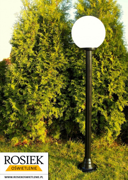 Lampy ogrodowe - Lampa ogrodowa stojąca, wysokość 146cm, kula biała 30cm