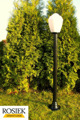 Lampy ogrodowe - Lampa ogrodowa stojąca, wysokość 147cm, klosz amfora mleczna 25cm