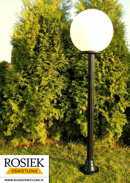 Lampy ogrodowe - Lampa ogrodowa stojąca, wysokość 154cm, kula biała 40cm