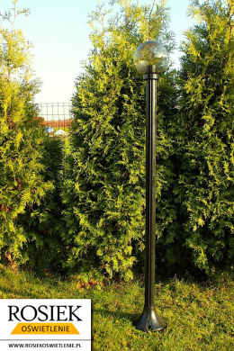 Lampy ogrodowe - Lampa ogrodowa stojąca, wysokość 168cm, kula podpalana 20cm