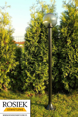 Lampy ogrodowe - Lampa ogrodowa stojąca, wysokość 172cm, kula podpalana pryzmatyczna 25cm