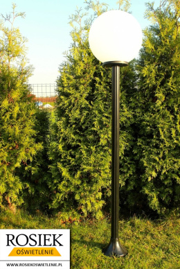 Lampy ogrodowe - Lampa ogrodowa stojąca, wysokość 184cm, kula biała 40cm
