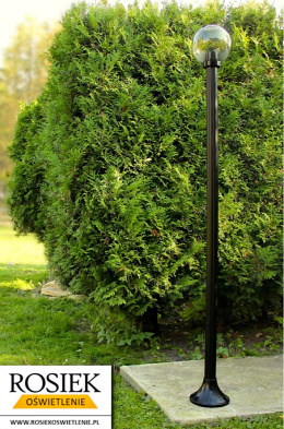 Lampy ogrodowe - Lampa ogrodowa stojąca, wysokość 198cm, kula podpalana 20cm