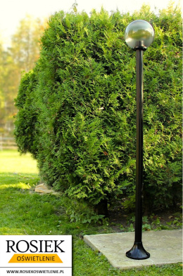 Lampy ogrodowe - Lampa ogrodowa stojąca, wysokość 202cm, kula podpalana pryzmatyczna 25cm