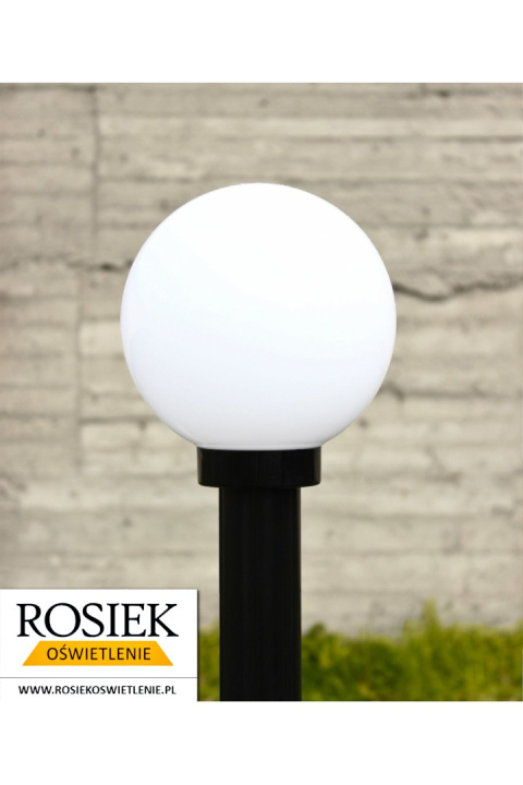 Lampy ogrodowe Lampa ogrodowa zewnętrzna 228cm, kula biała 20cm Lampy ogrodowe Lampa ogrodowa zewnętrzna 228cm, kula biała 20cm